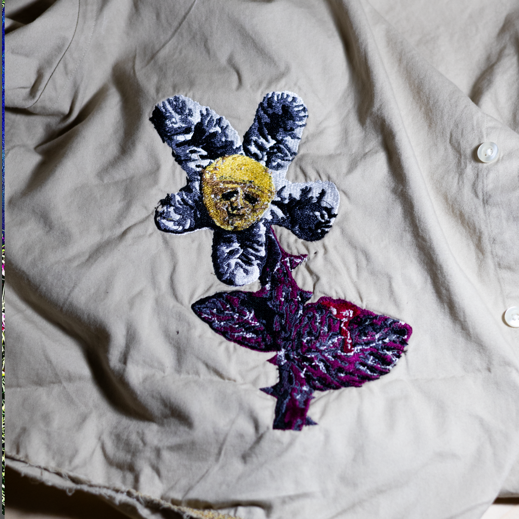 Flower Short-Sleeve Button-up